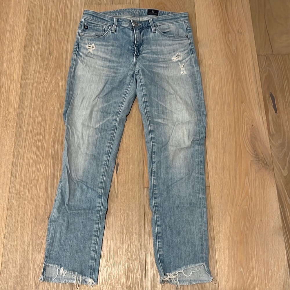 AG distressed crop jeans